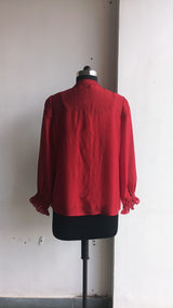Women Relaxed Fit Fit Solid Mandarin Collar Formal Shirt