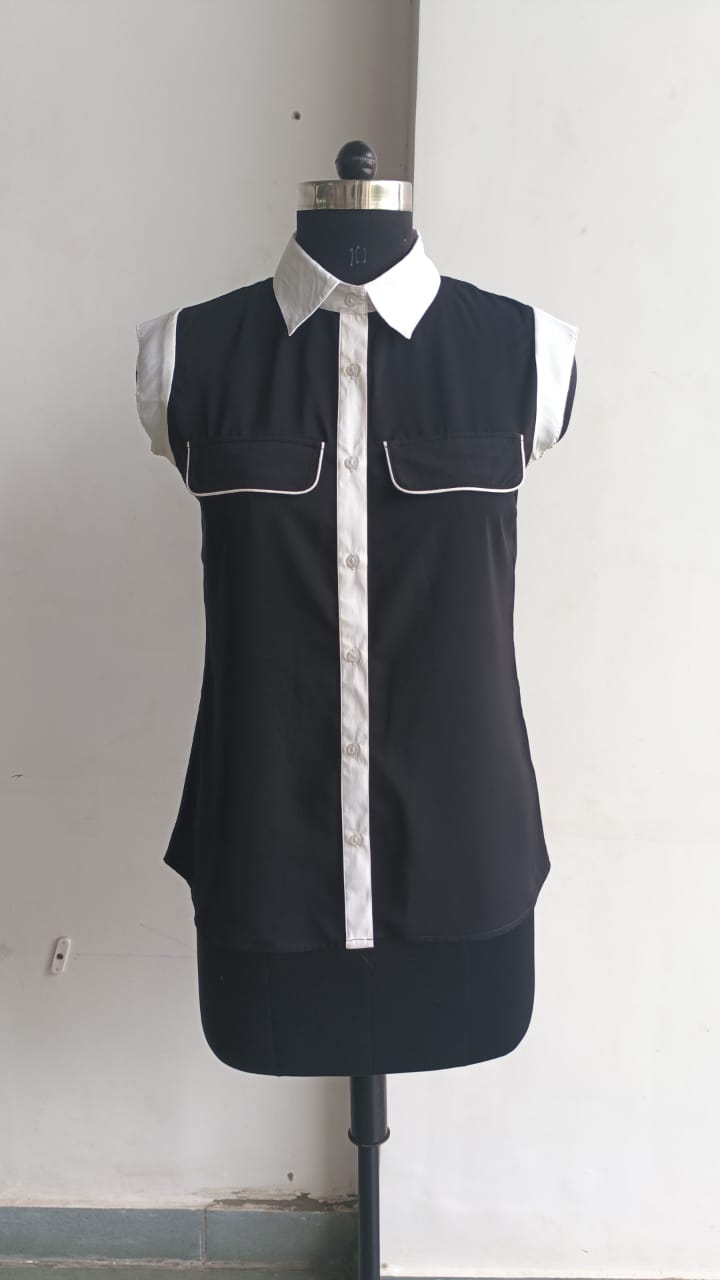 Classic Black & White Formal Shirt
