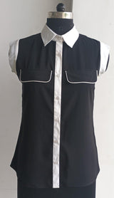 Classic Black & White Formal Shirt