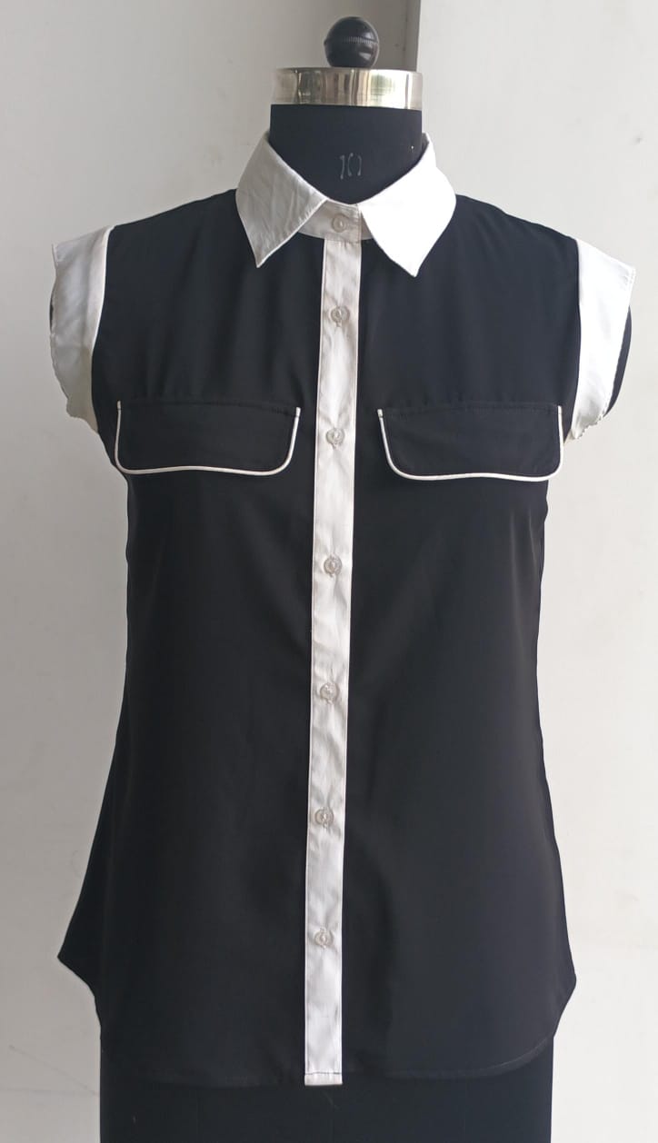 Classic Black & White Formal Shirt