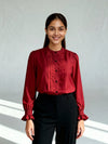 Women Relaxed Fit Fit Solid Mandarin Collar Formal Shirt