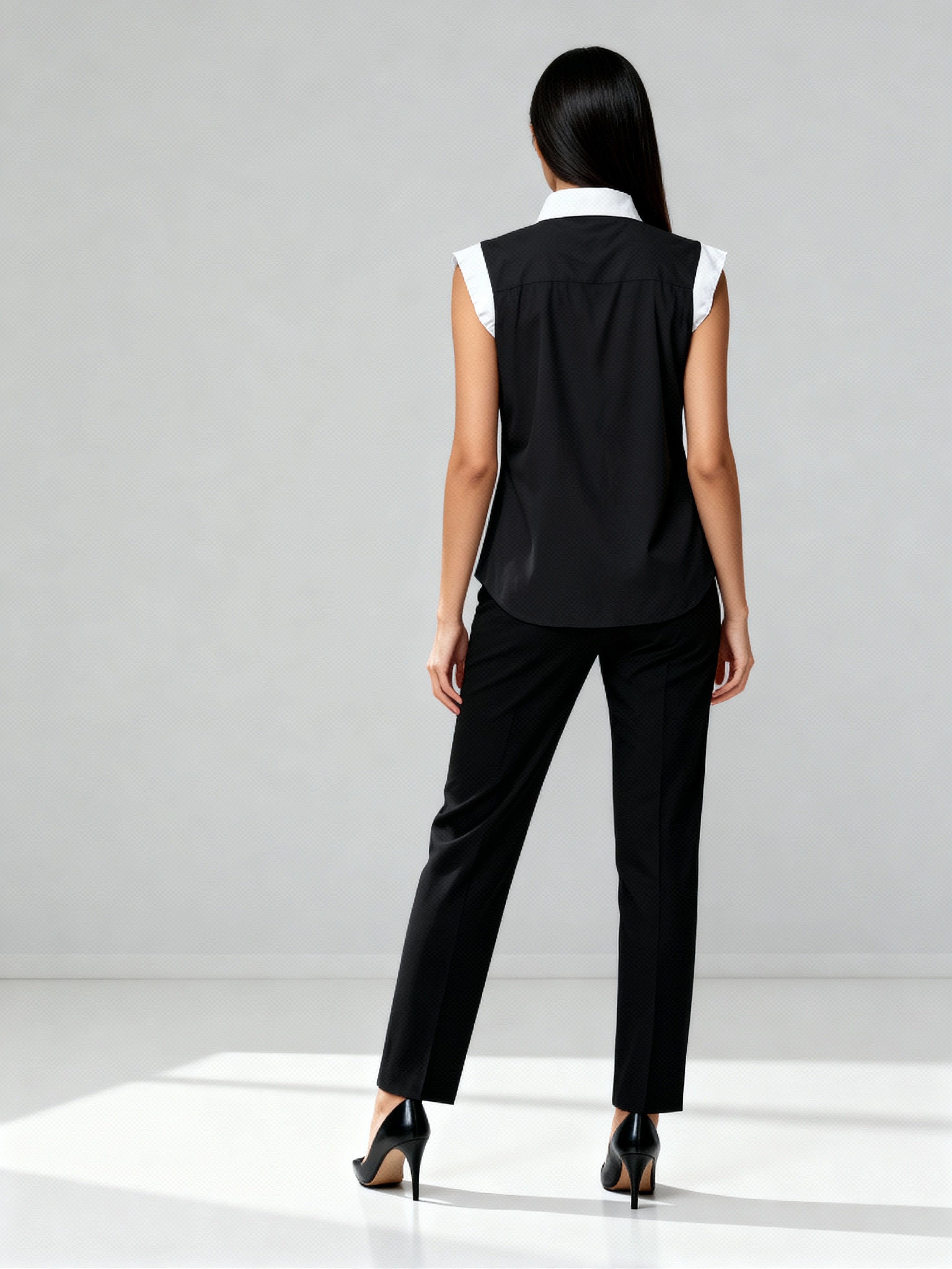 Classic Black & White Formal Shirt