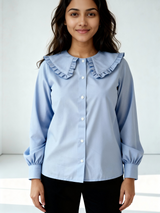 Powerpink Wx Frilled Collar Cotton Shirt