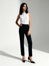 Formal Sleeveless Solid Women White Top
