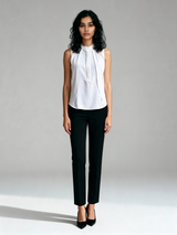 Formal Sleeveless Solid Women White Top