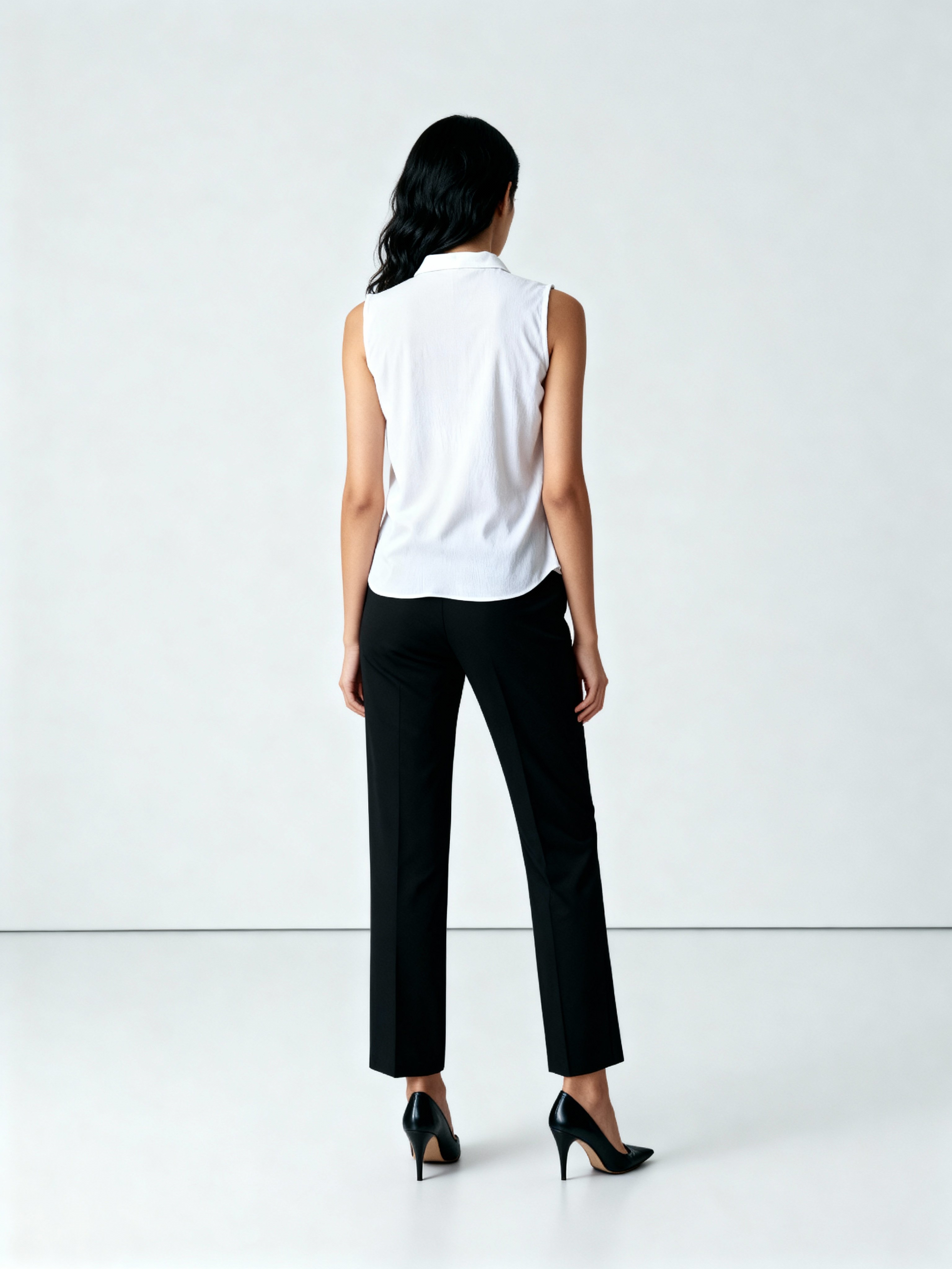 Formal Sleeveless Solid Women White Top