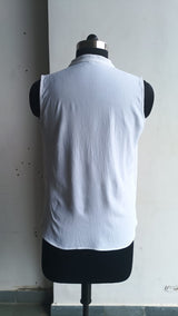 Formal Sleeveless Solid Women White Top