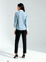 Powerpink Wx Women Relaxed Fit Fit Striped Button Down Collar Formal Shirt