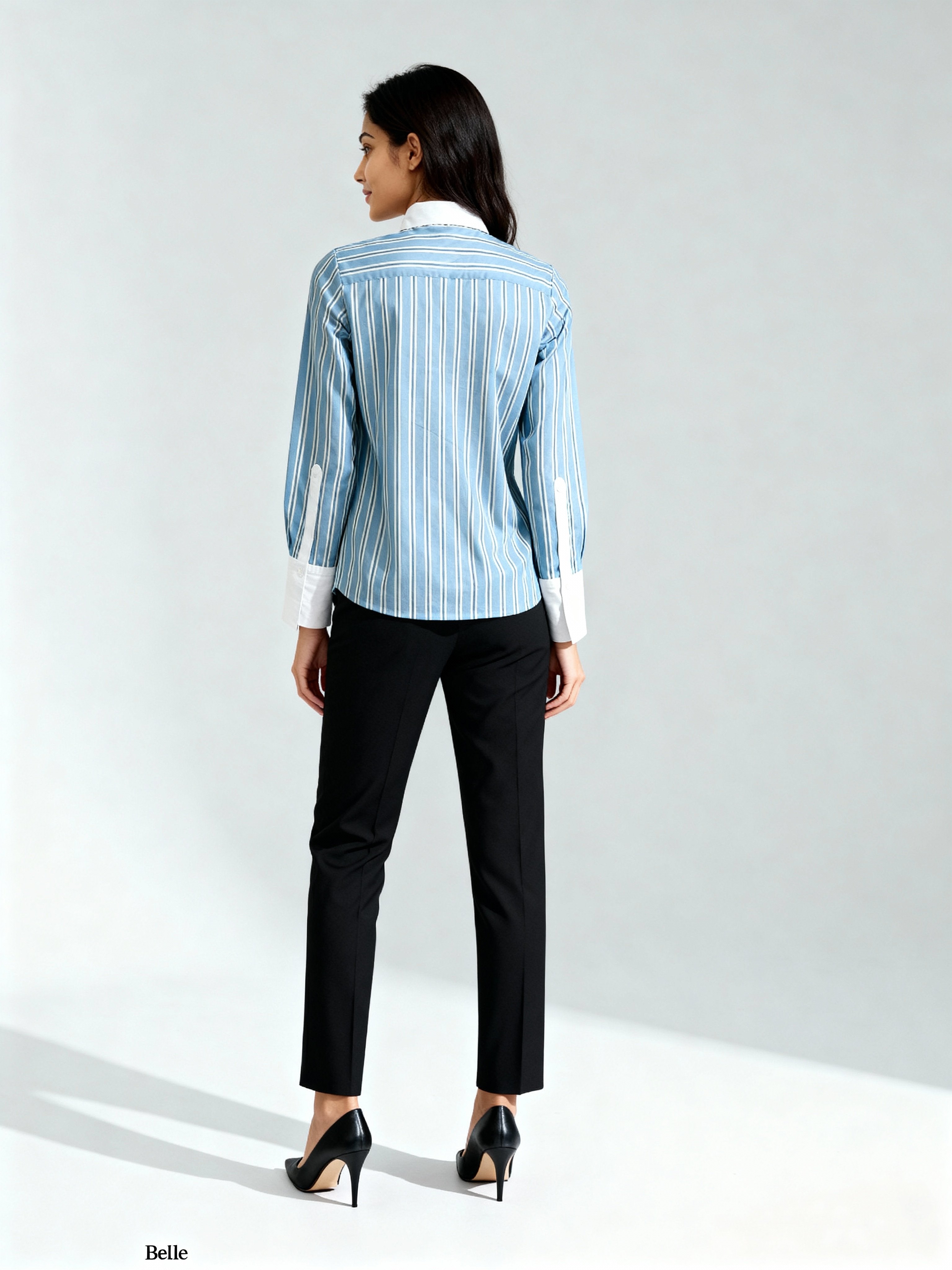 Powerpink Wx Women Relaxed Fit Fit Striped Button Down Collar Formal Shirt