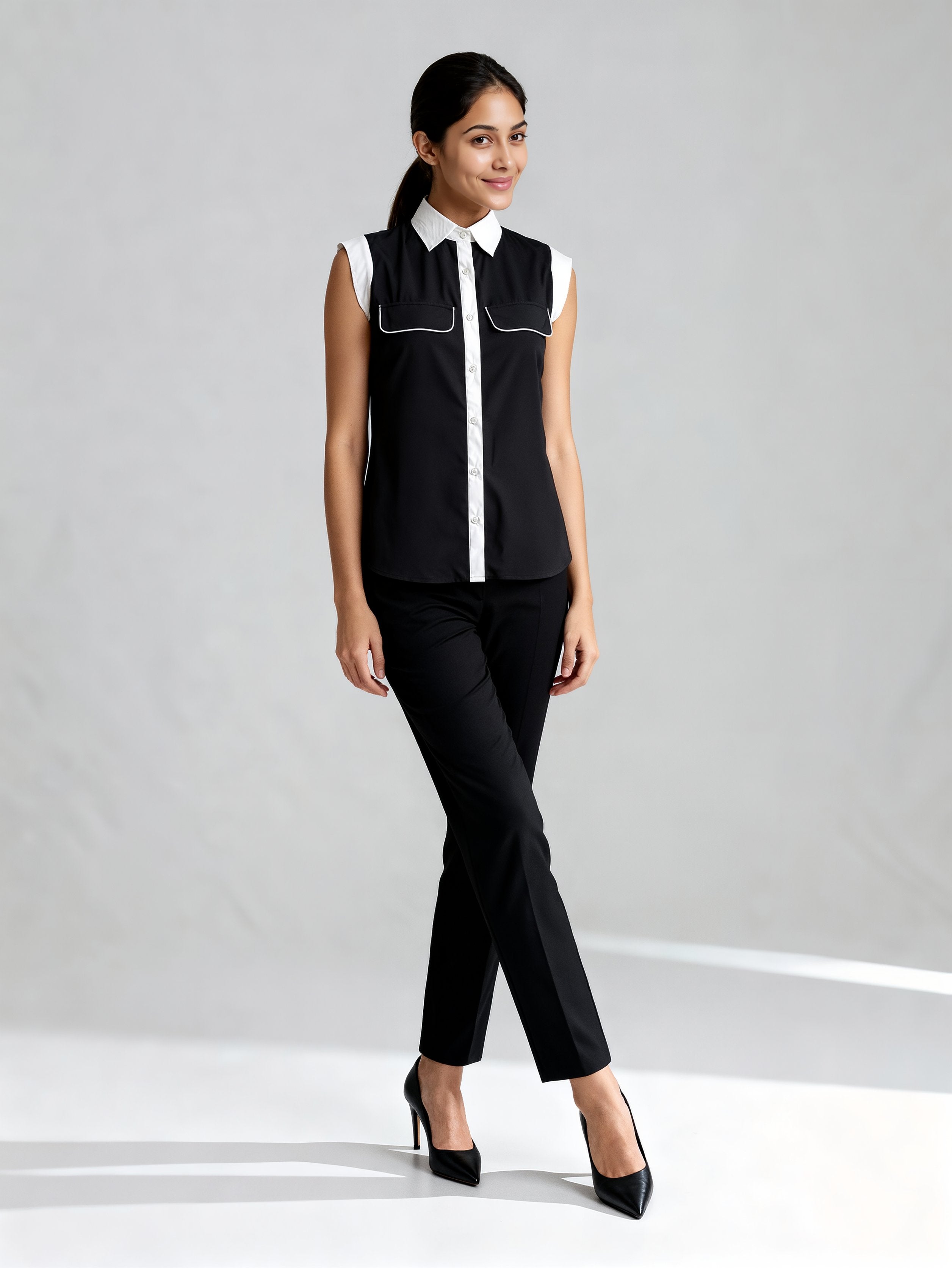 Classic Black &amp; White Formal Shirt