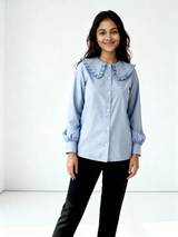 Powerpink Wx Frilled Collar Cotton Shirt